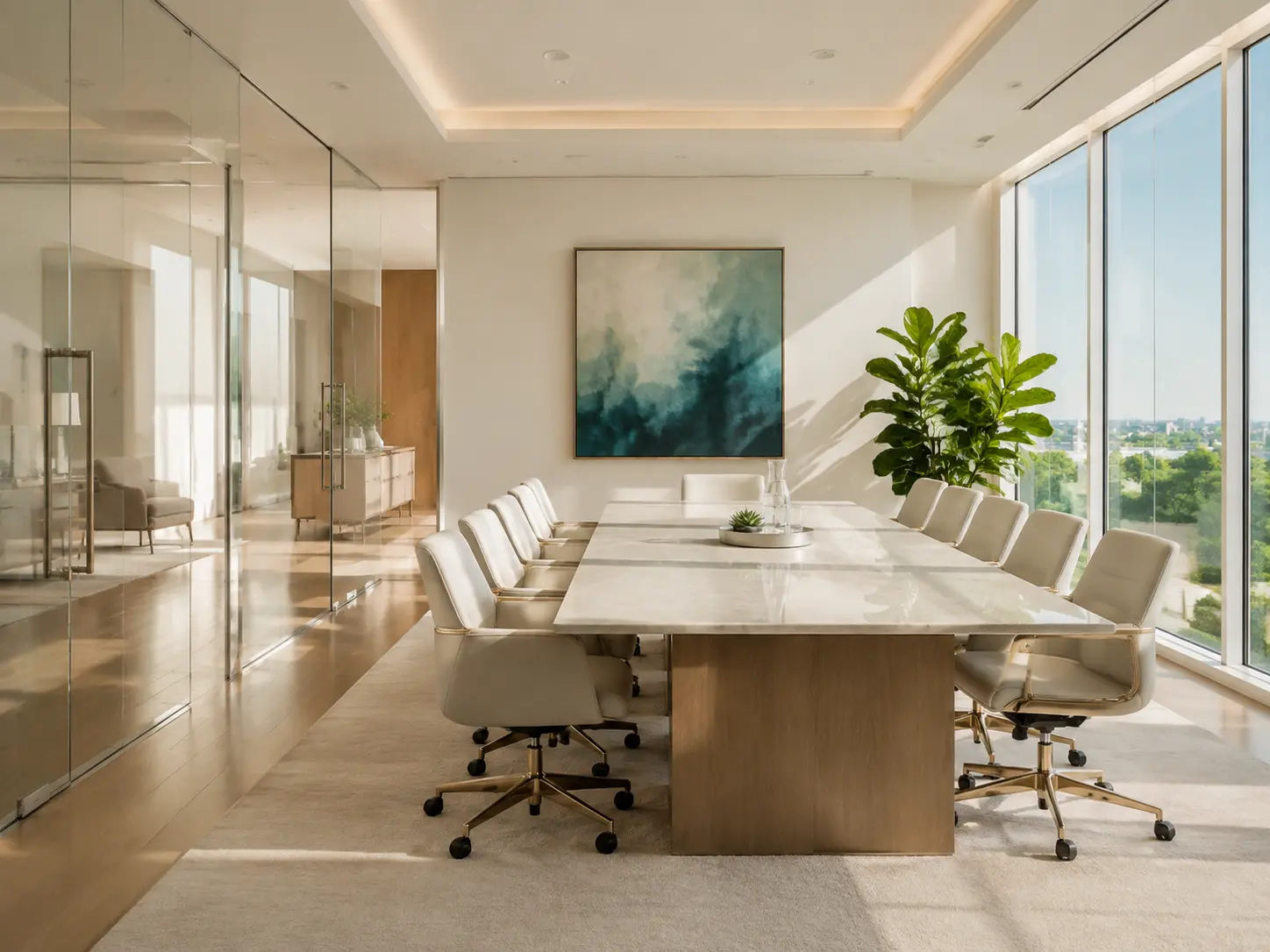 Clean, organized modern office
